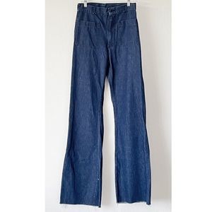 Vintage Bellbottom Sailor Navy Denim Jeans 30 Long